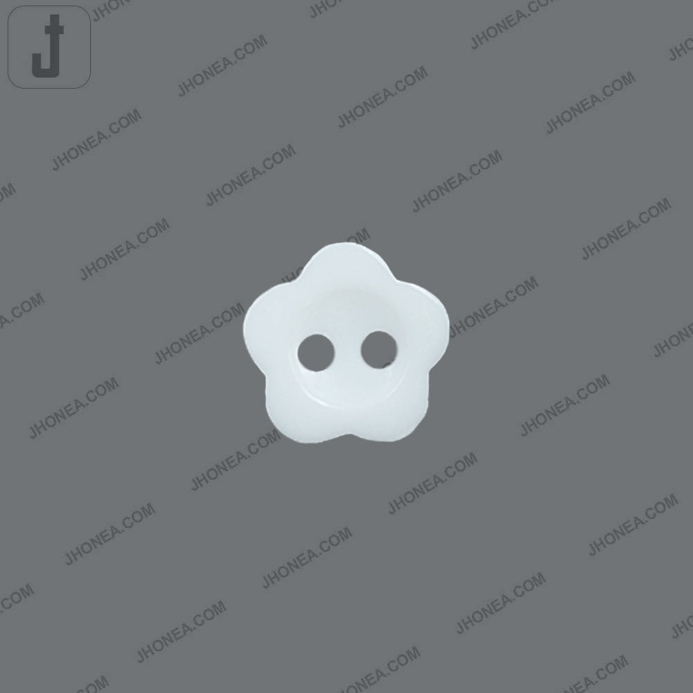 Flower Shape White Polyester 2-Hole Decorative Shirt Buttons