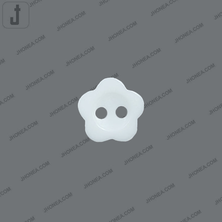Flower Shape White Polyester 2-Hole Decorative Shirt Buttons