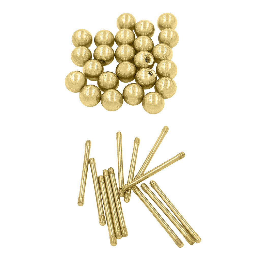 Golden 30mm Ball Barbell Pipe Style Metal Hardware Accessory