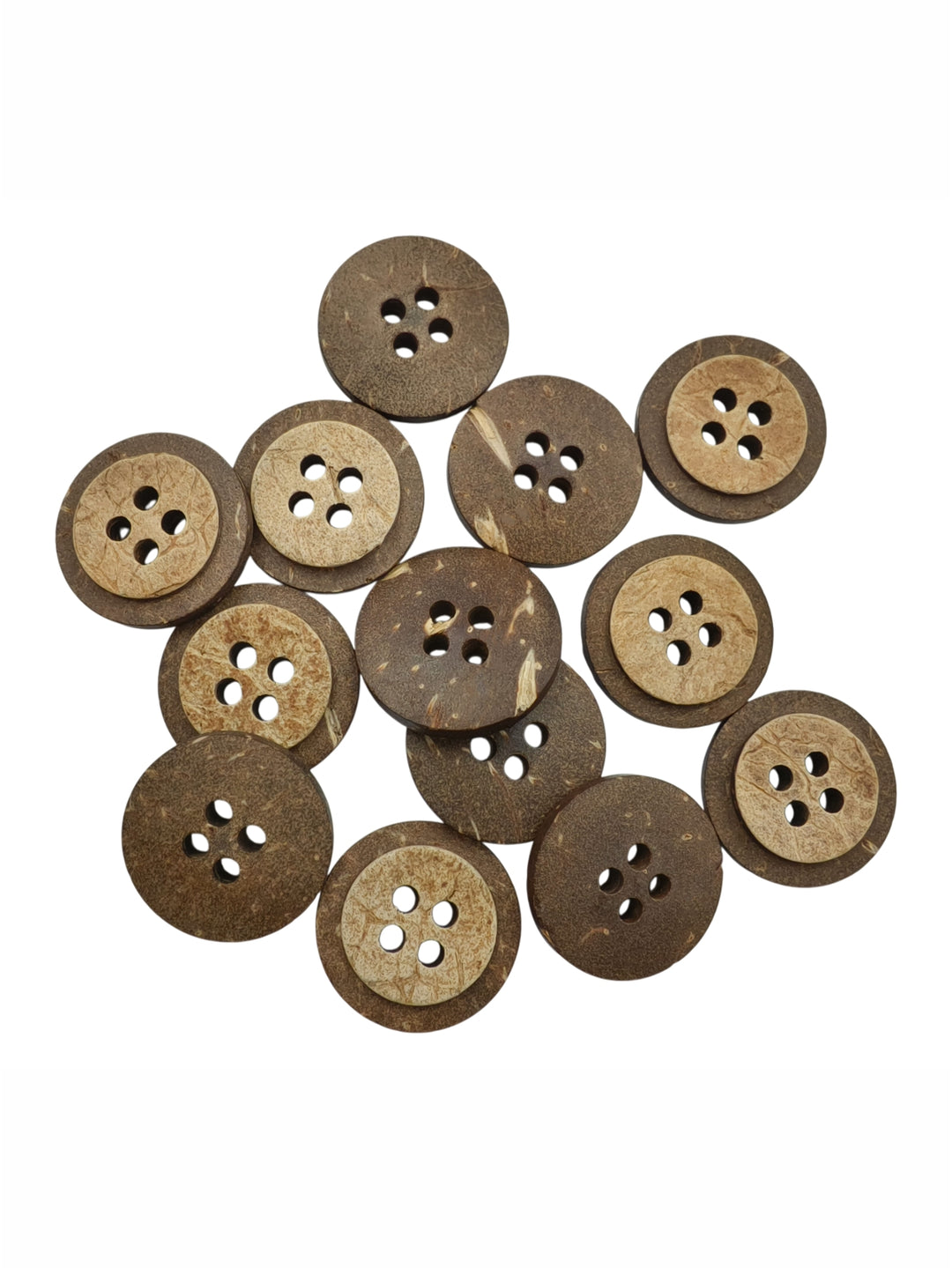Natural Coco 4-Hole Wooden Buttons for Sewing and Crafts