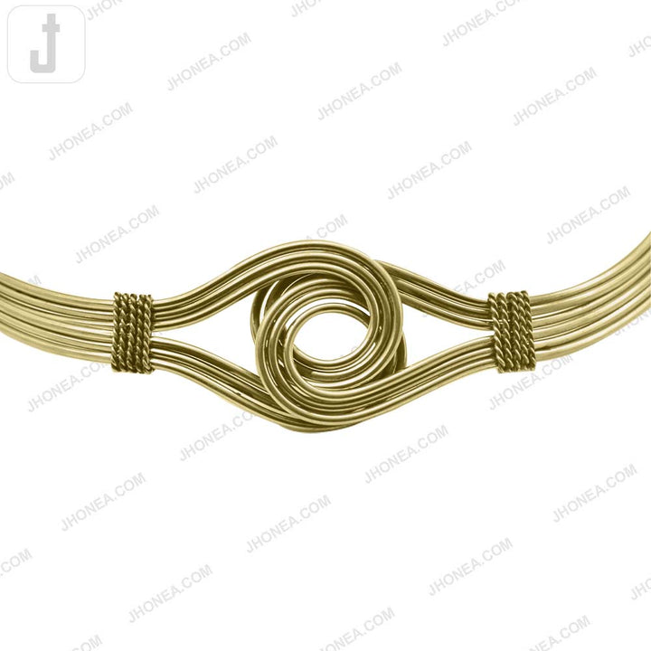 Elegant Open Collar Statement Spiral Torque Necklace