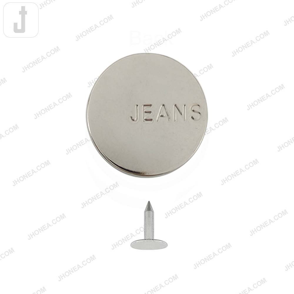 Engraved Shiny Finish Metal Jeans Buttons for Denim Pants