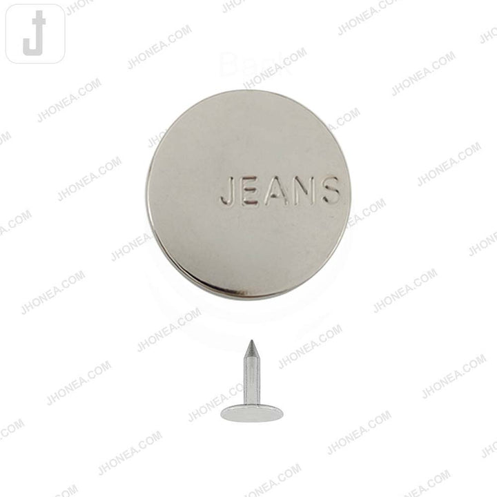 Engraved Shiny Finish Metal Jeans Buttons for Denim Pants