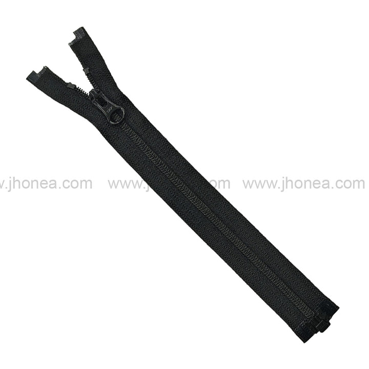 YKK #3 Fancy Black Open End Coil Zippers for Stylish Garments