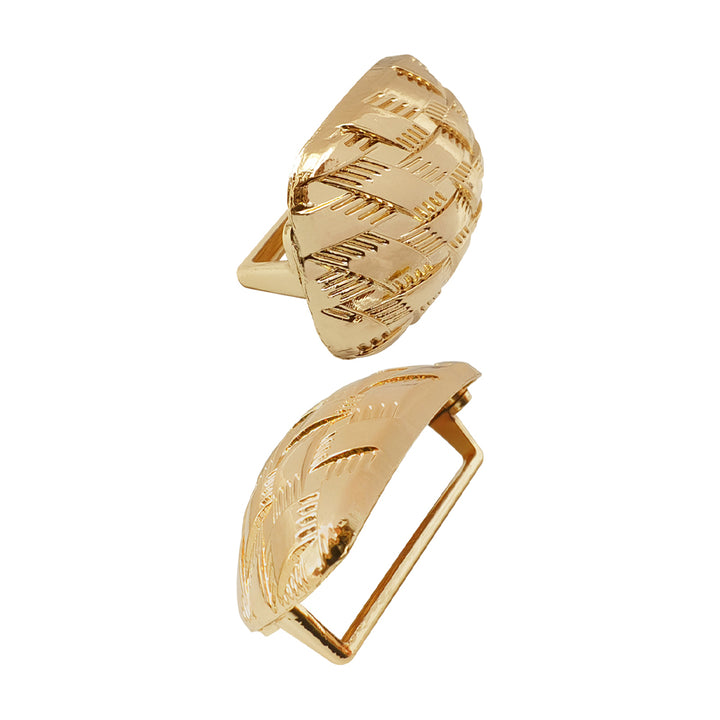 Elegant Shiny Textured Metal Buckle for Fashion Accessories