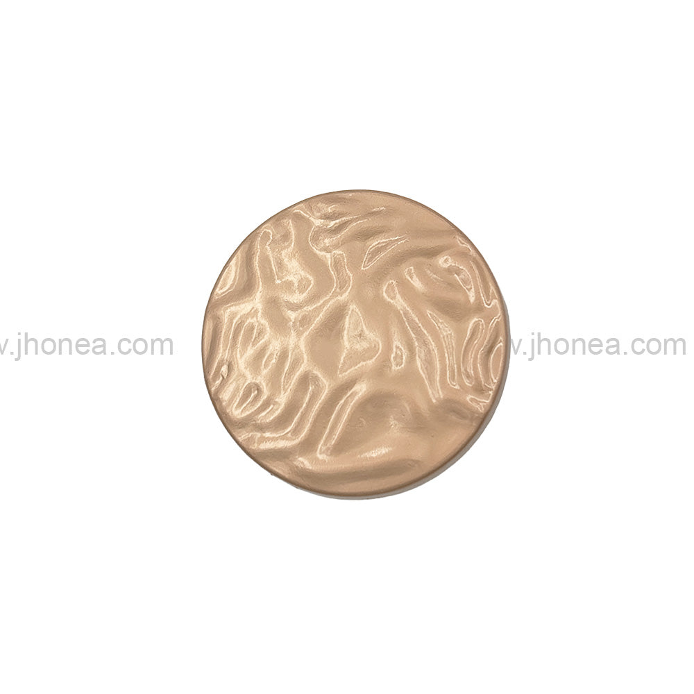 Unique Structure Round Shape Matte  Gold Finish Shank Metal Button