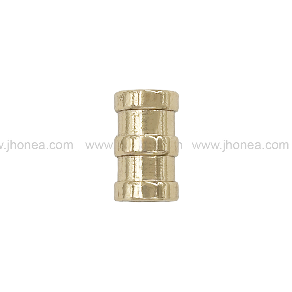 Shiny gold metal aglets cord ends made from alloy metal for cords and drawstrings