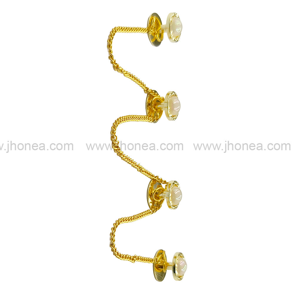 Classy Pearl Hanging Chain Kurta Button for Elegant Ethnic Wear