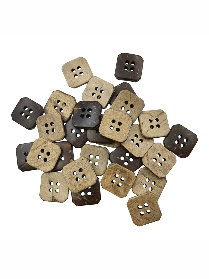Natural 15mm 4-Hole Coconut Shell Wooden Buttons for Coat/Jacket/Dresses