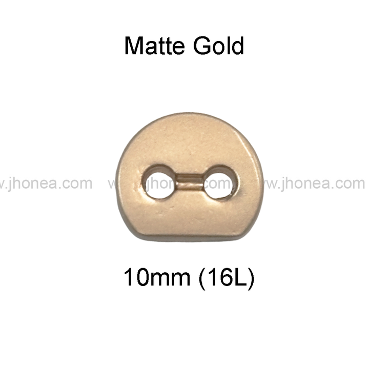 Matte Gold Crescent Shape 2-Hole Metal Button