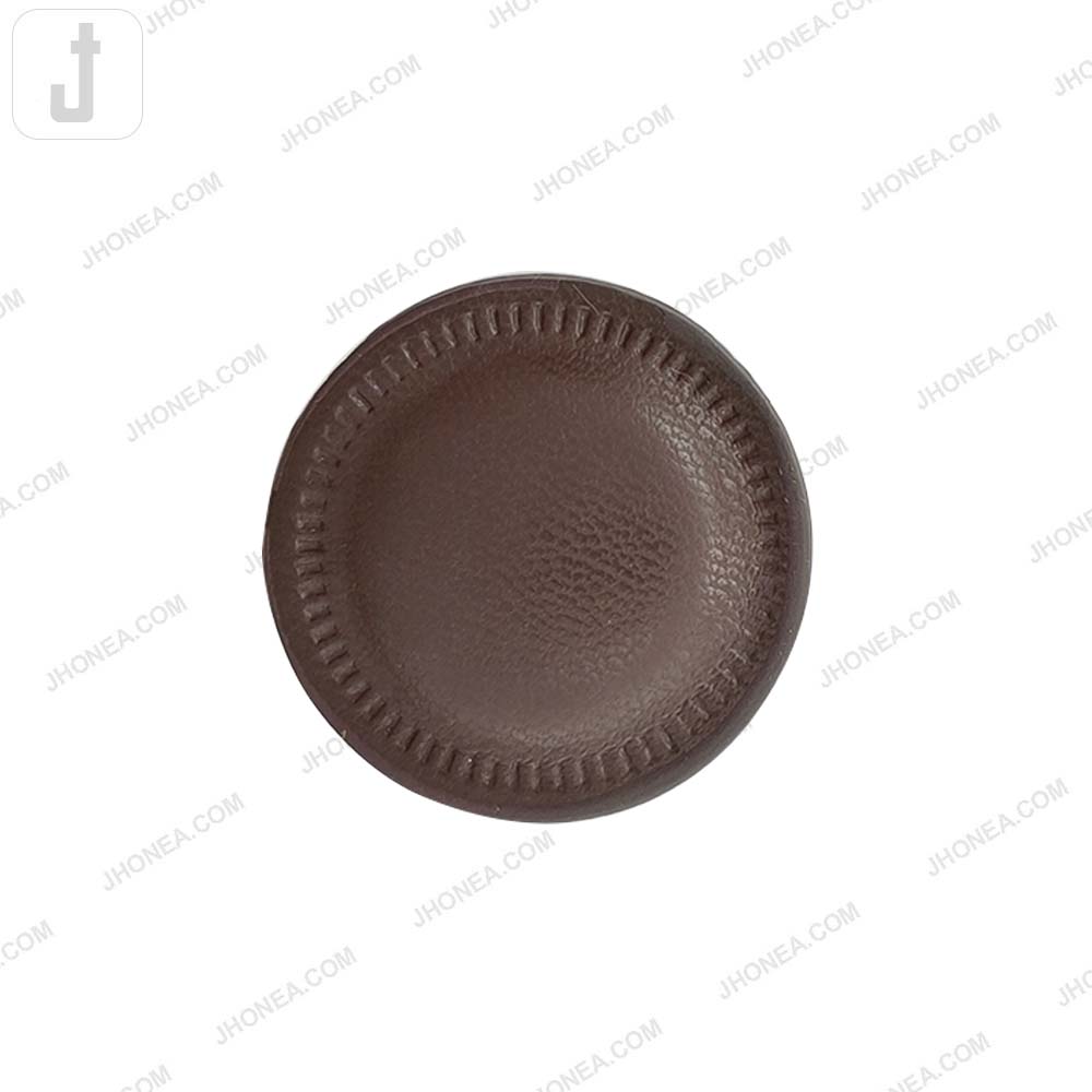 30mm Round PU Leather Down Loop Button for Garments and Accessories
