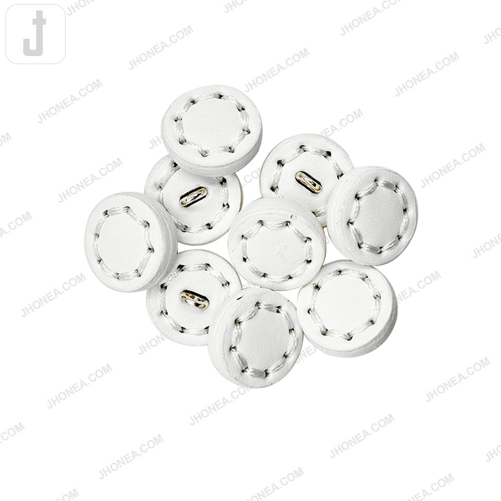 Black and White PU Leather Downhole Loop Buttons