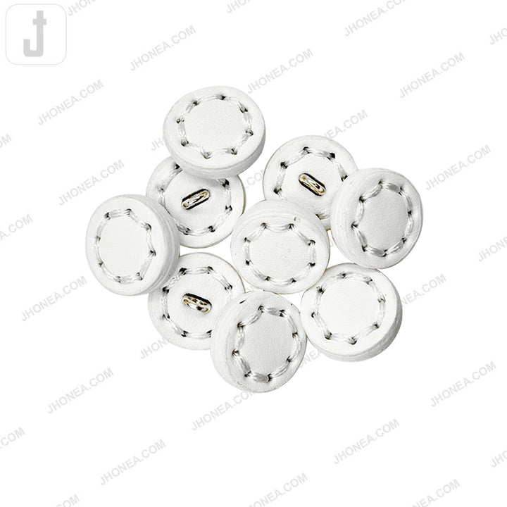 Black and White PU Leather Downhole Loop Buttons