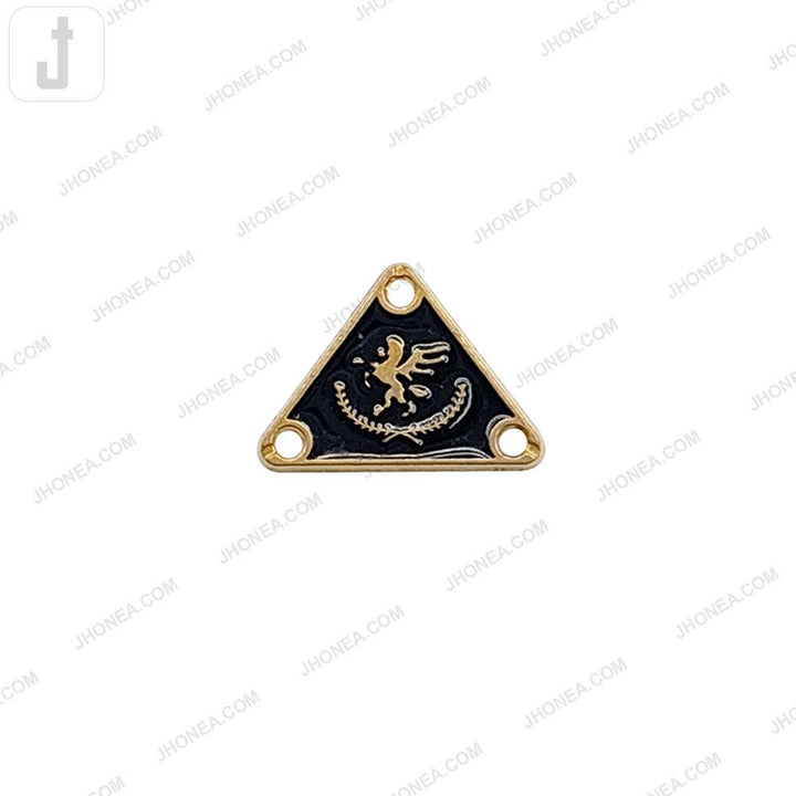 Elegant Triangle Metal Clothing Accessory with Black Enamel Accent