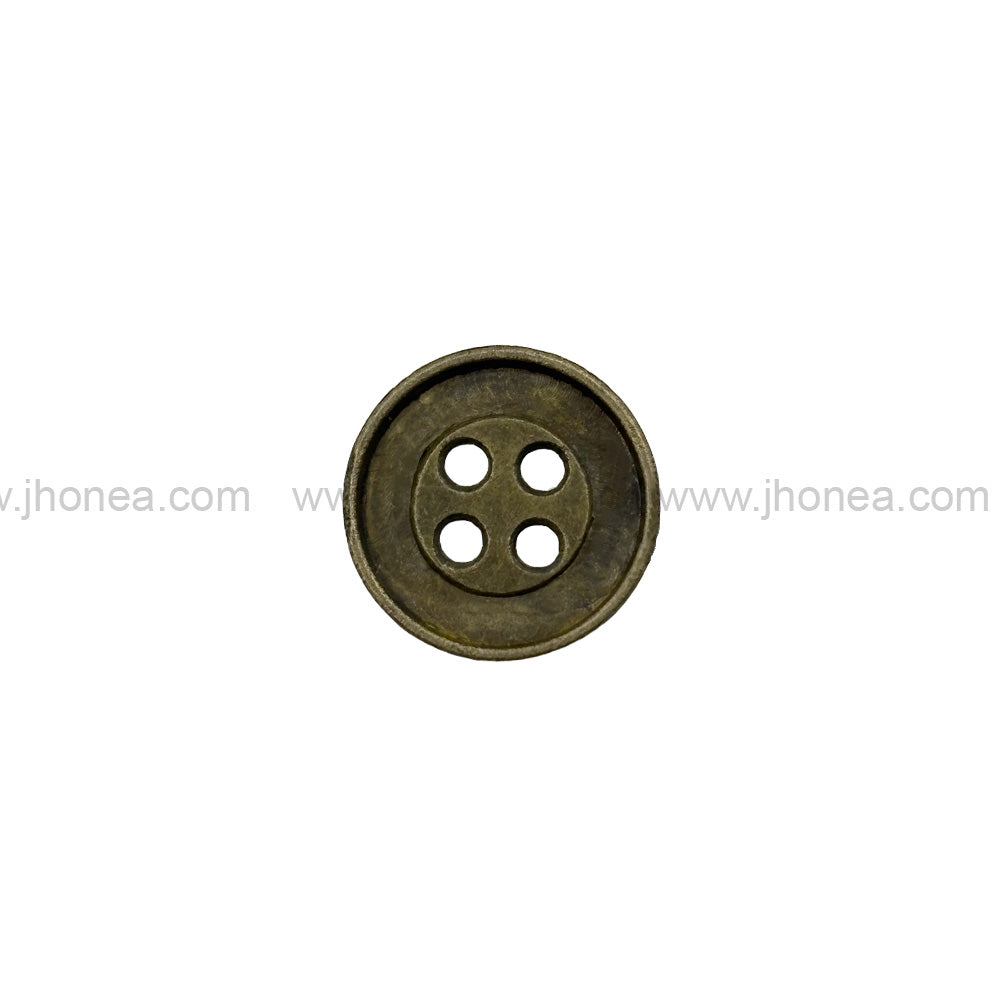 Textured 4-Hole Round Shape Reversible Metal Buttons