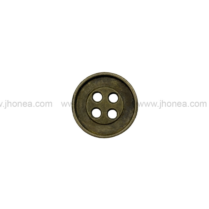 Textured 4-Hole Round Shape Reversible Metal Buttons