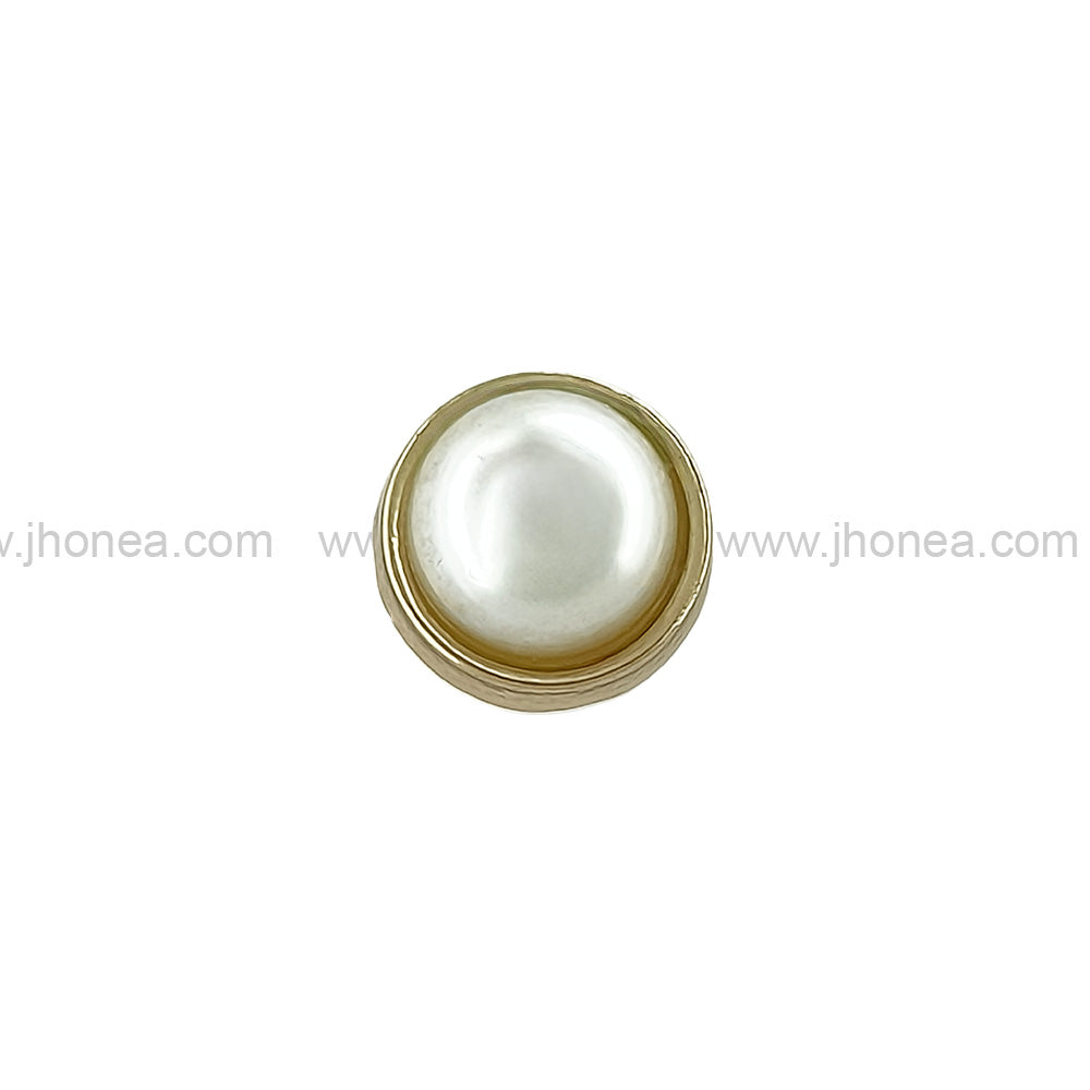 Shiny Round Shape Gold Pearl Shank Button
