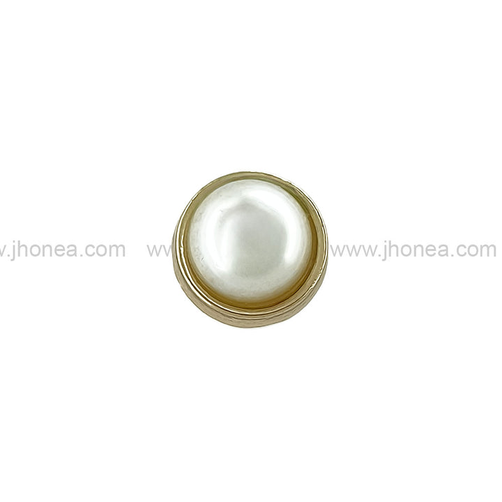 Shiny Round Shape Gold Pearl Shank Button