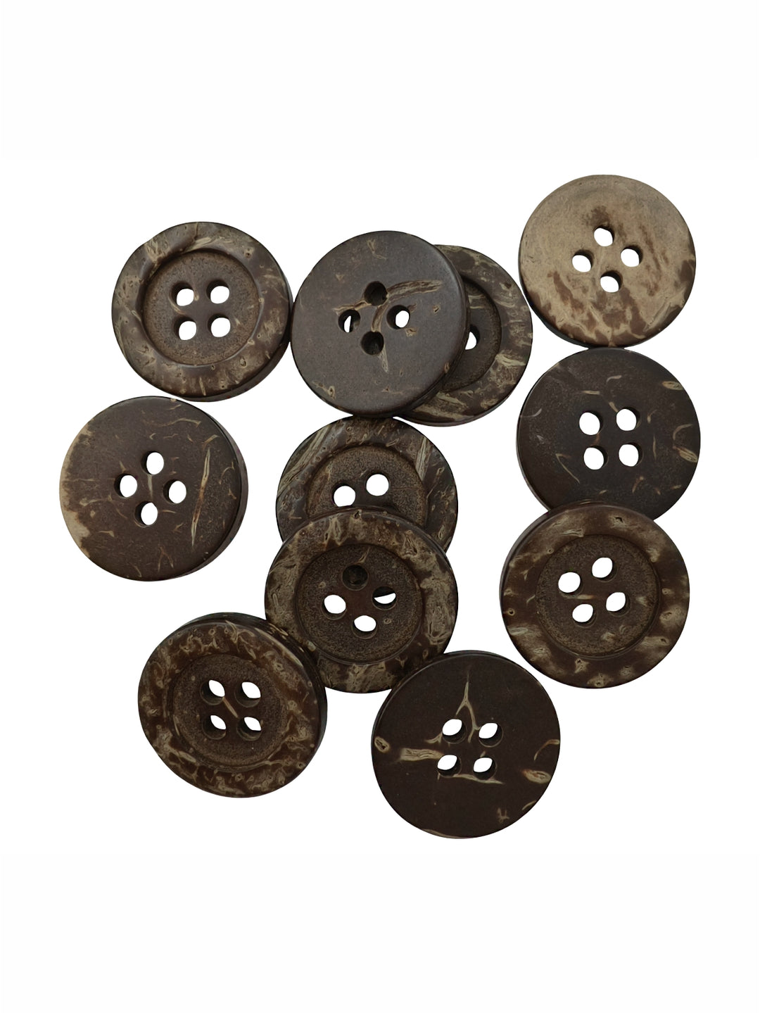 Smooth Finish Natural 17mm Coco 4-Hole Wooden Buttons