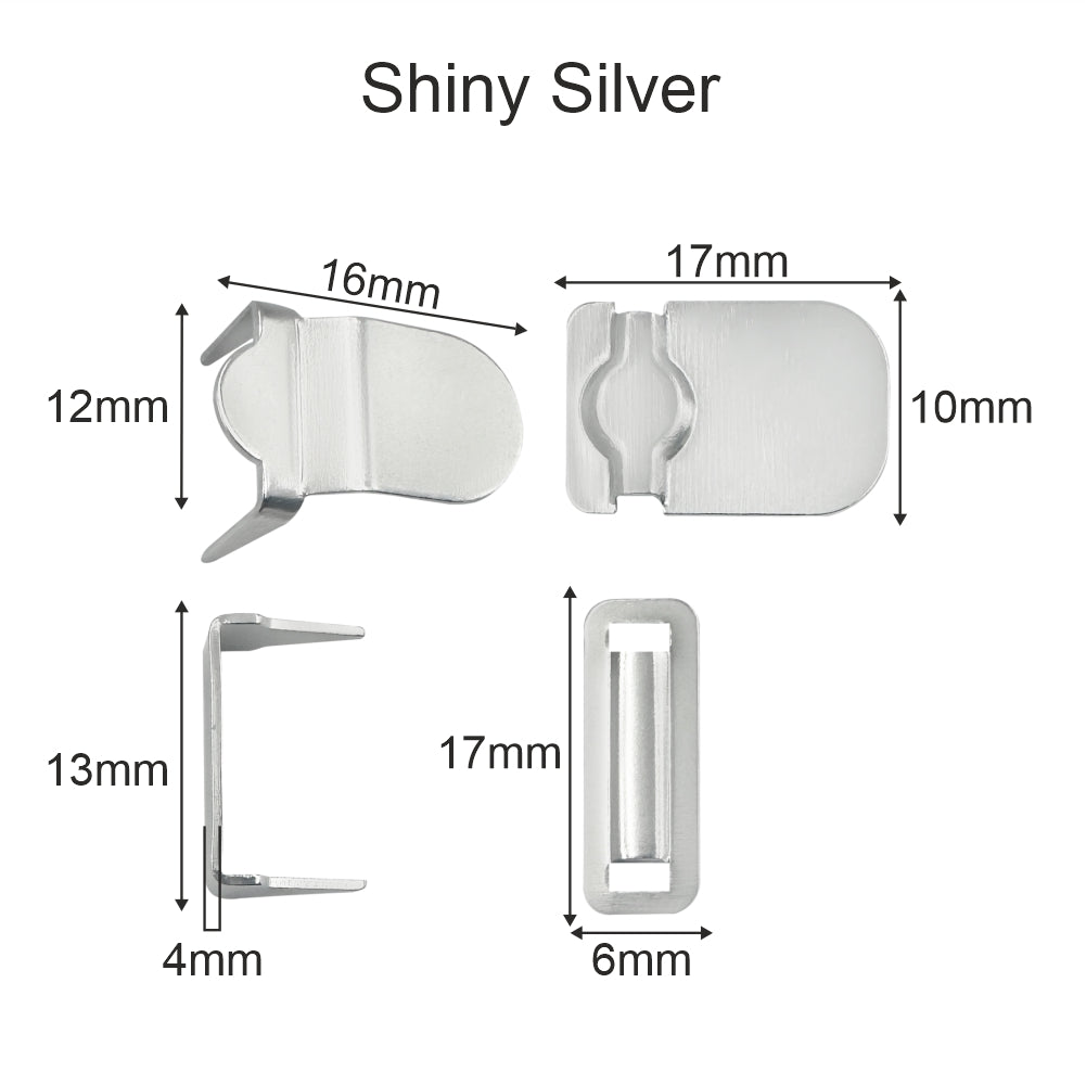 Sleek Silver 4-Part Fasteners Hook Set For Pant/Skirts/Suits