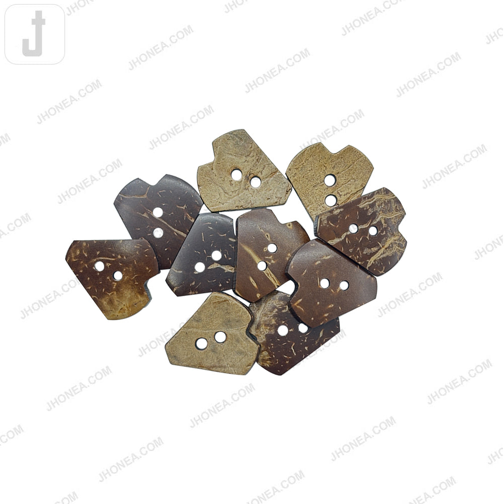 Heart Shape 2-Hole Natural Coco Buttons