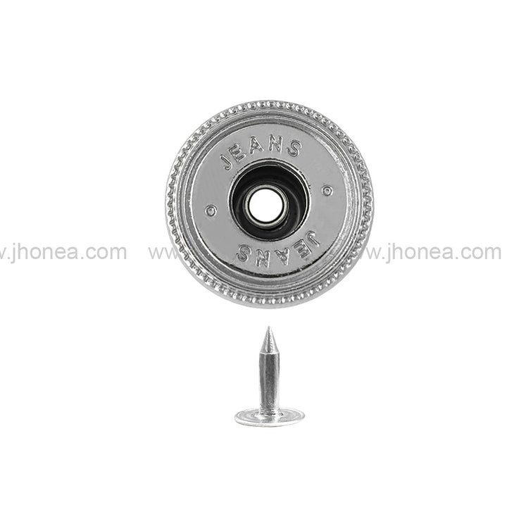 Fashionable Shiny Silver round metal jeans button for clothing