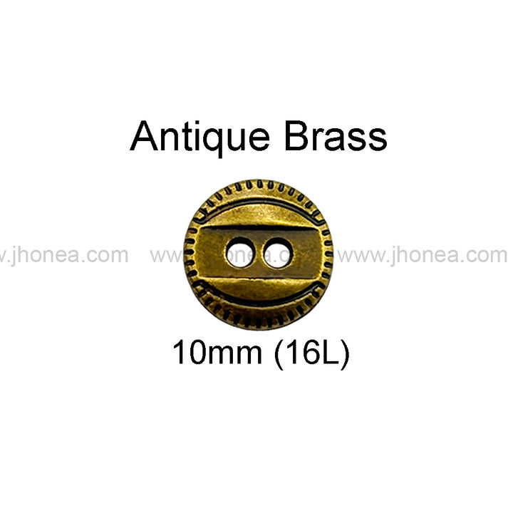 Western Style 2-Hole Round Shape Metal Button for Dresses