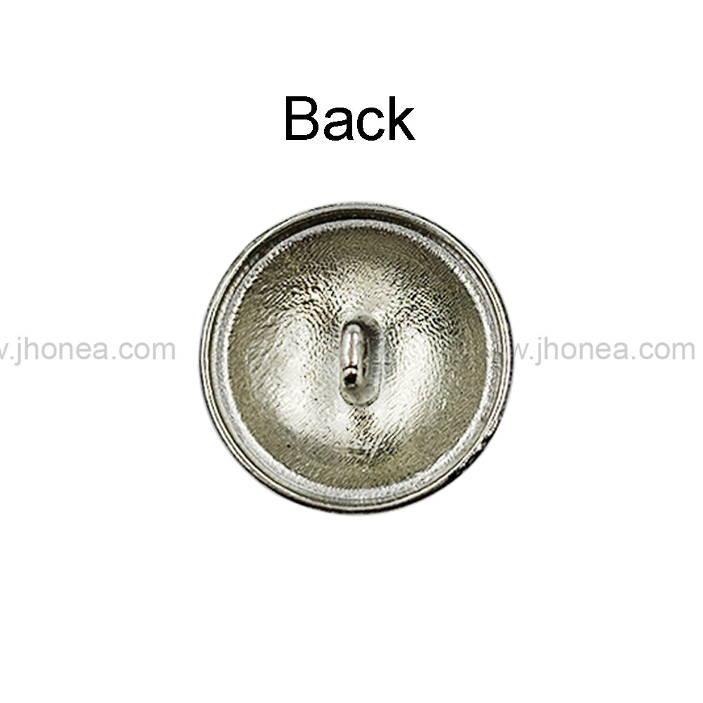 Matte Black Designer Round Shape Engraved Shank Metal Button
