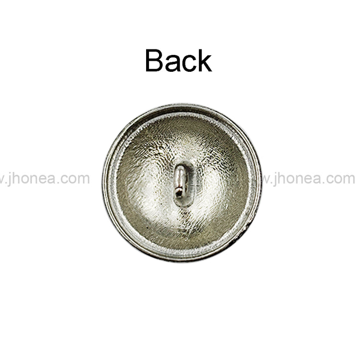 Matte Black Designer Round Shape Engraved Shank Metal Button
