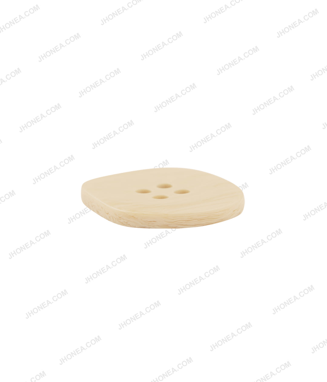 Uneven Shape Beige Color 4-Hole Decorative Poly Button