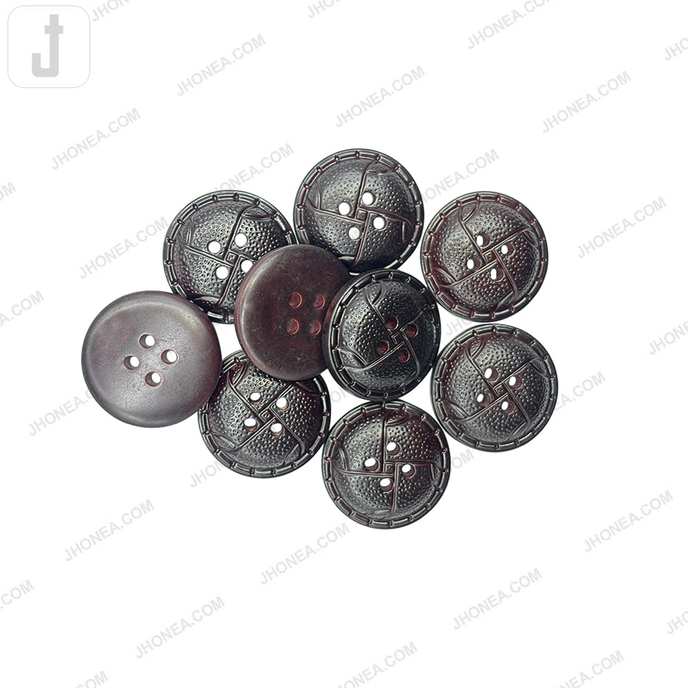 Textured Dome Shape 22mm 4 Hole Buttons for Coats, Sweaters & Fashion Sewing