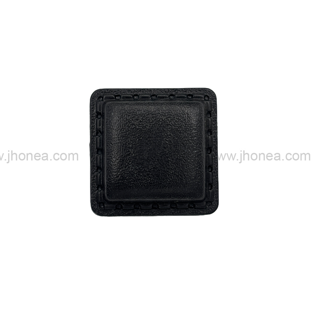 Square Shaped Classic Black ABS Plastic Back Loop Button