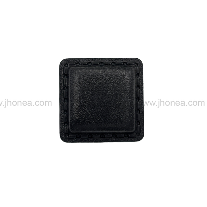 Square Shaped Classic Black ABS Plastic Back Loop Button