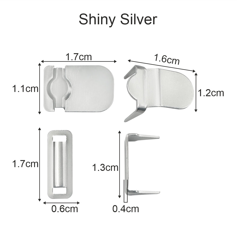 Sleek Silver 4-Part Fasteners Hook Set For Pant/Skirts/Suits