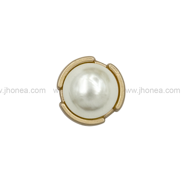 10mm (16L) Matte Gold Round Shape Cutting Edges Pearl Button
