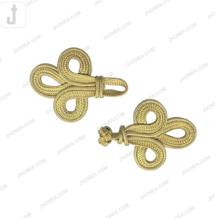 Decorative Designer Metallic Braided Frog Closure Coat Toggle Fastener