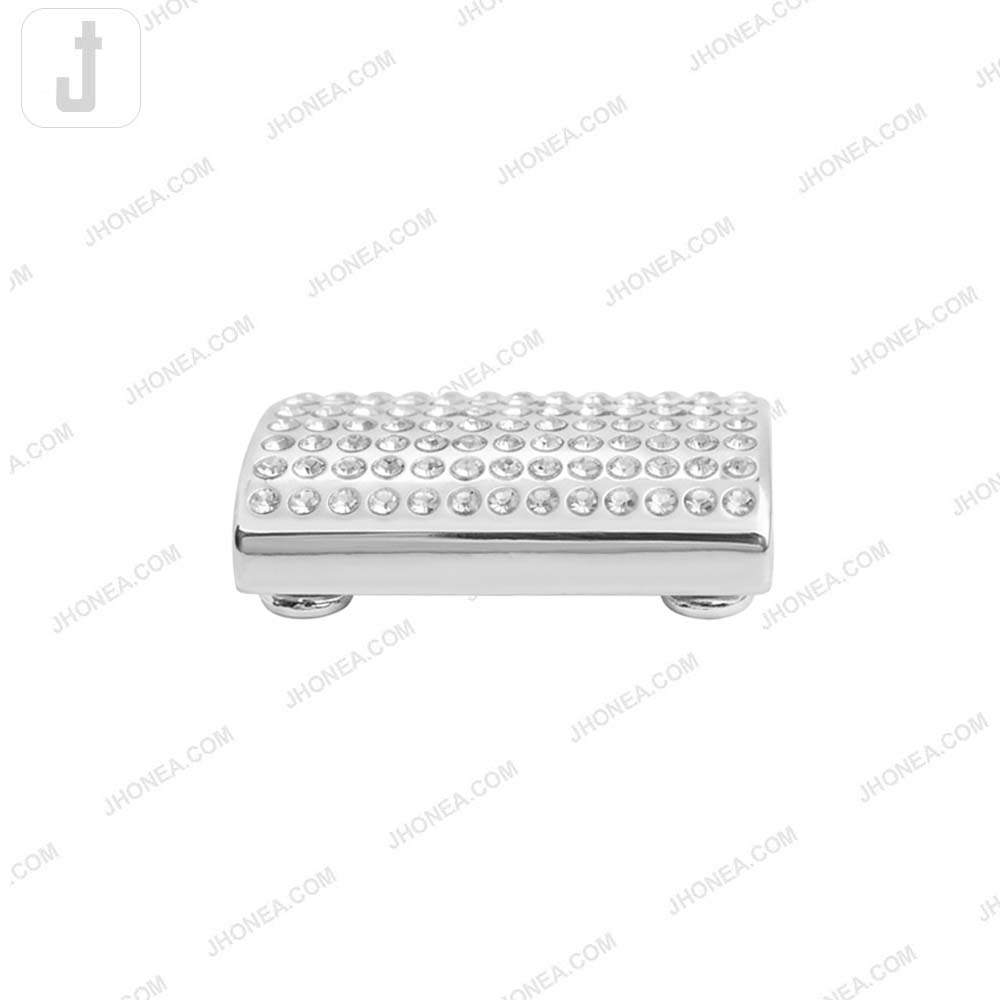 Shiny Silver Rectangle Diamond Buckle for Garments