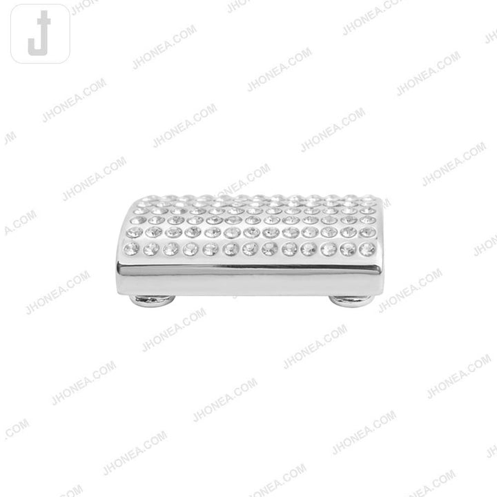 Shiny Silver Rectangle Diamond Buckle for Garments