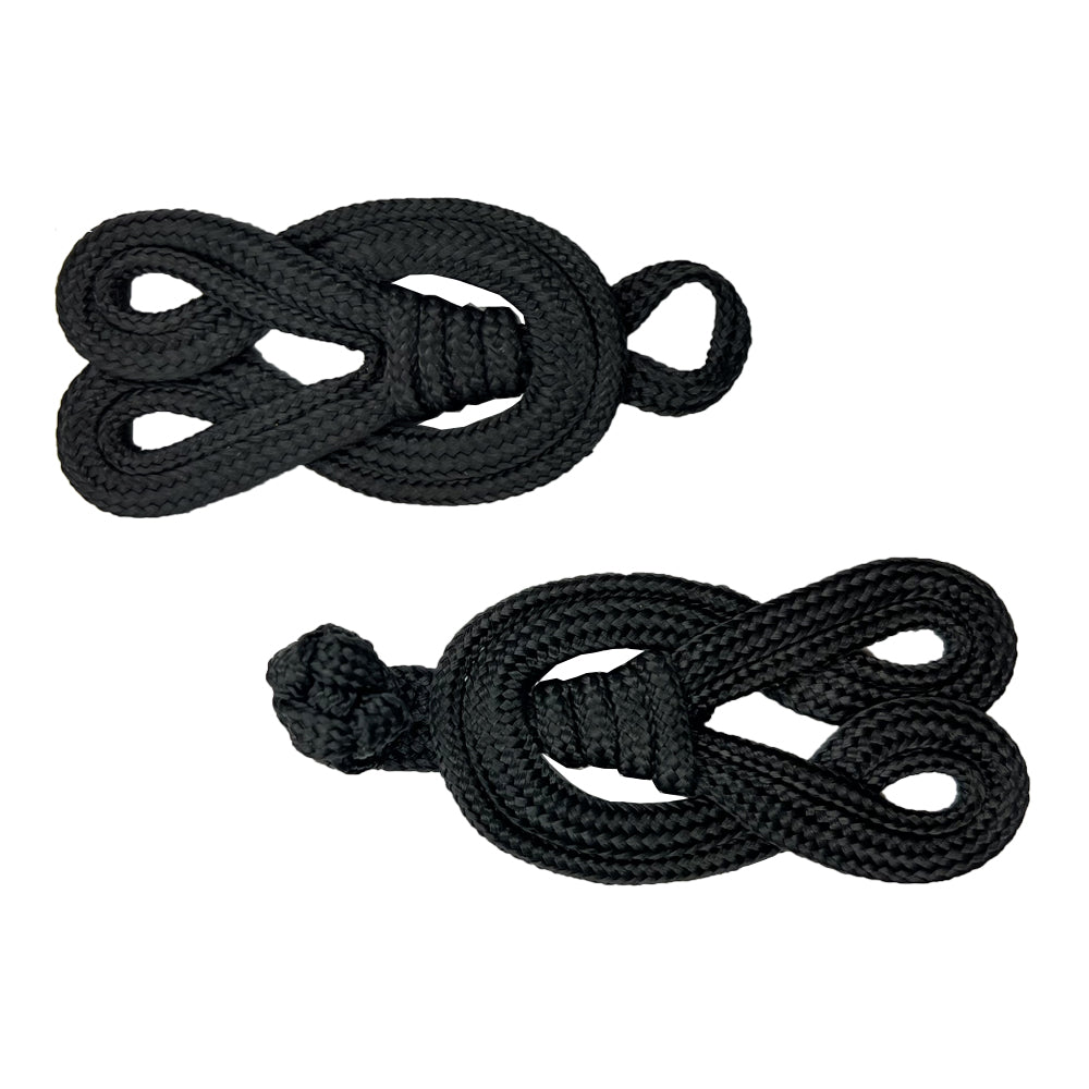 Loopy Designer Black Braided Cord Frog Closure for Coats