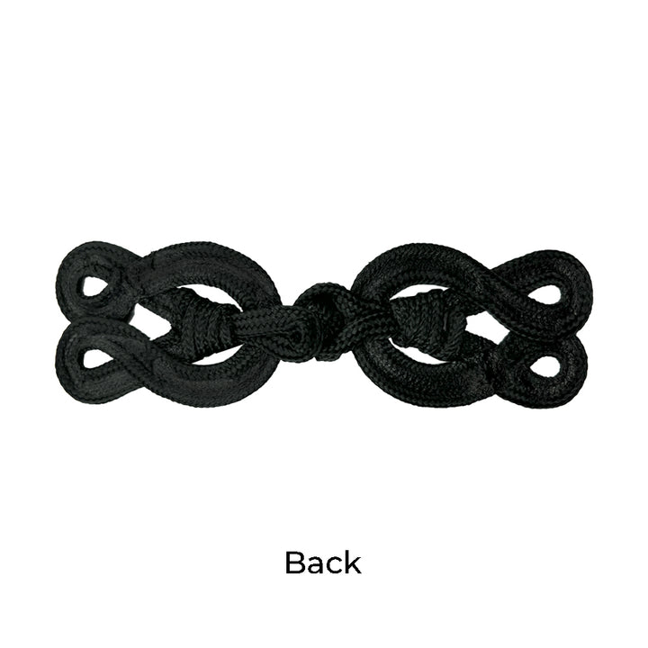 Loopy Designer Black Braided Cord Frog Closure for Coats