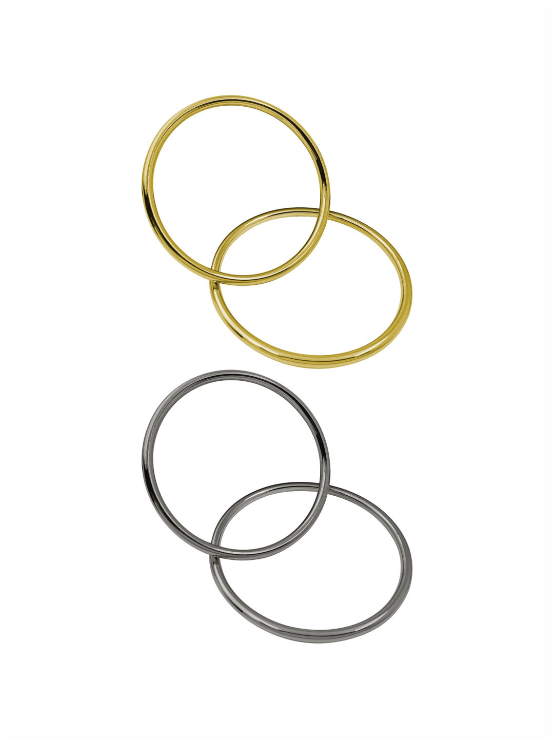 Round Shape 'O' Ring Metal Buckle in  Shiny Dark Gold/Shiny Black Nickel (Gunmetal)  for Clothing & Belts