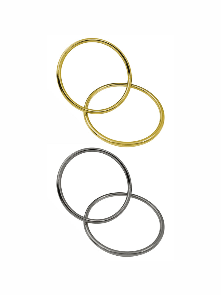 Round Shape 'O' Ring Metal Buckle in  Shiny Dark Gold/Shiny Black Nickel (Gunmetal)  for Clothing & Belts