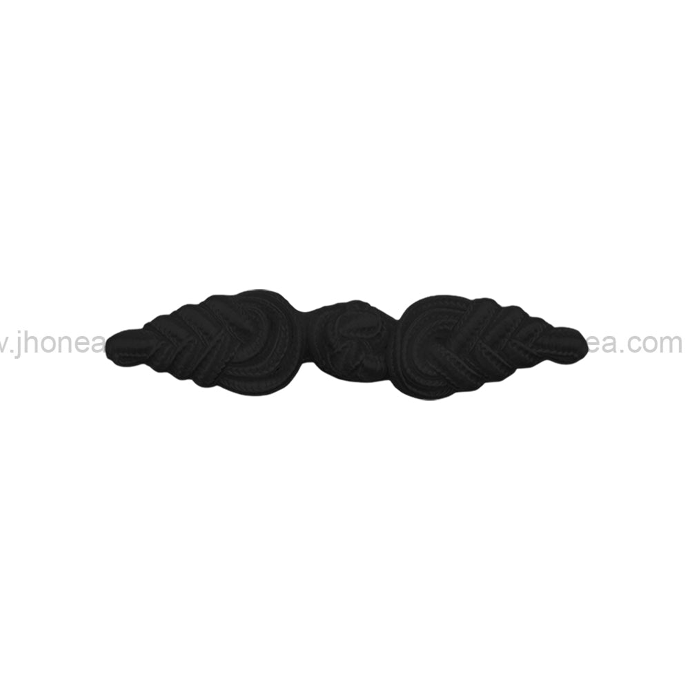Black Ornate Collar Embellishment with Braided Detailing and Frog Closure