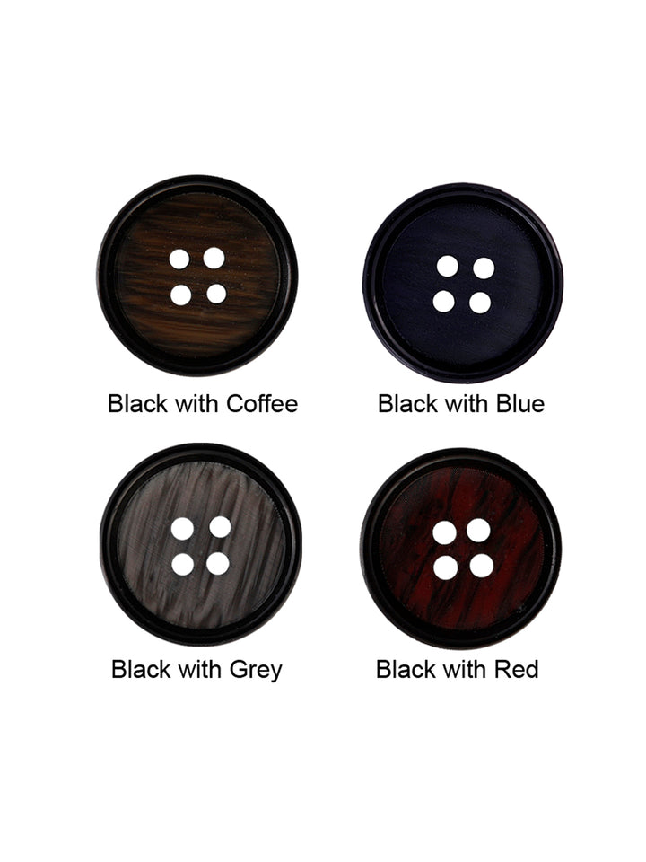 Rounded Rim 4-Hole Round Shape Lamination Blazer/Coat Button