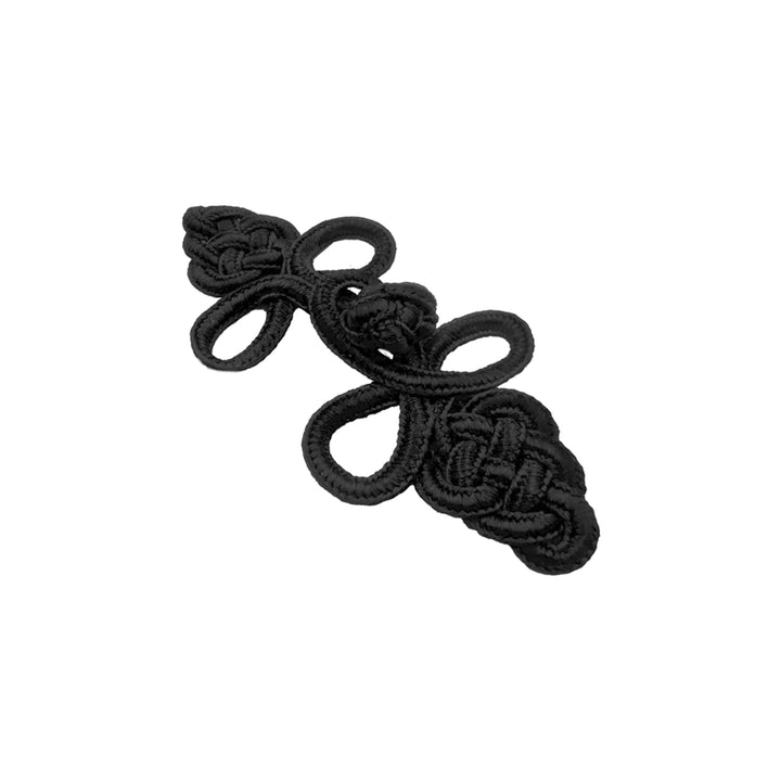 Embellishing Black Braided Cord Sewing Frog Fastener for Clothing