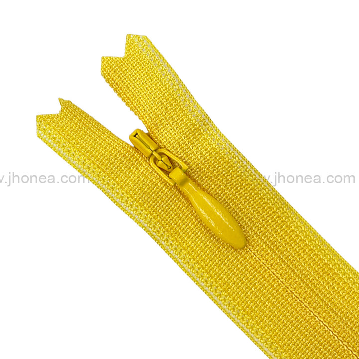 YKK #2 Invisible Closed-End yellow Concealed Zipper 18 Inch