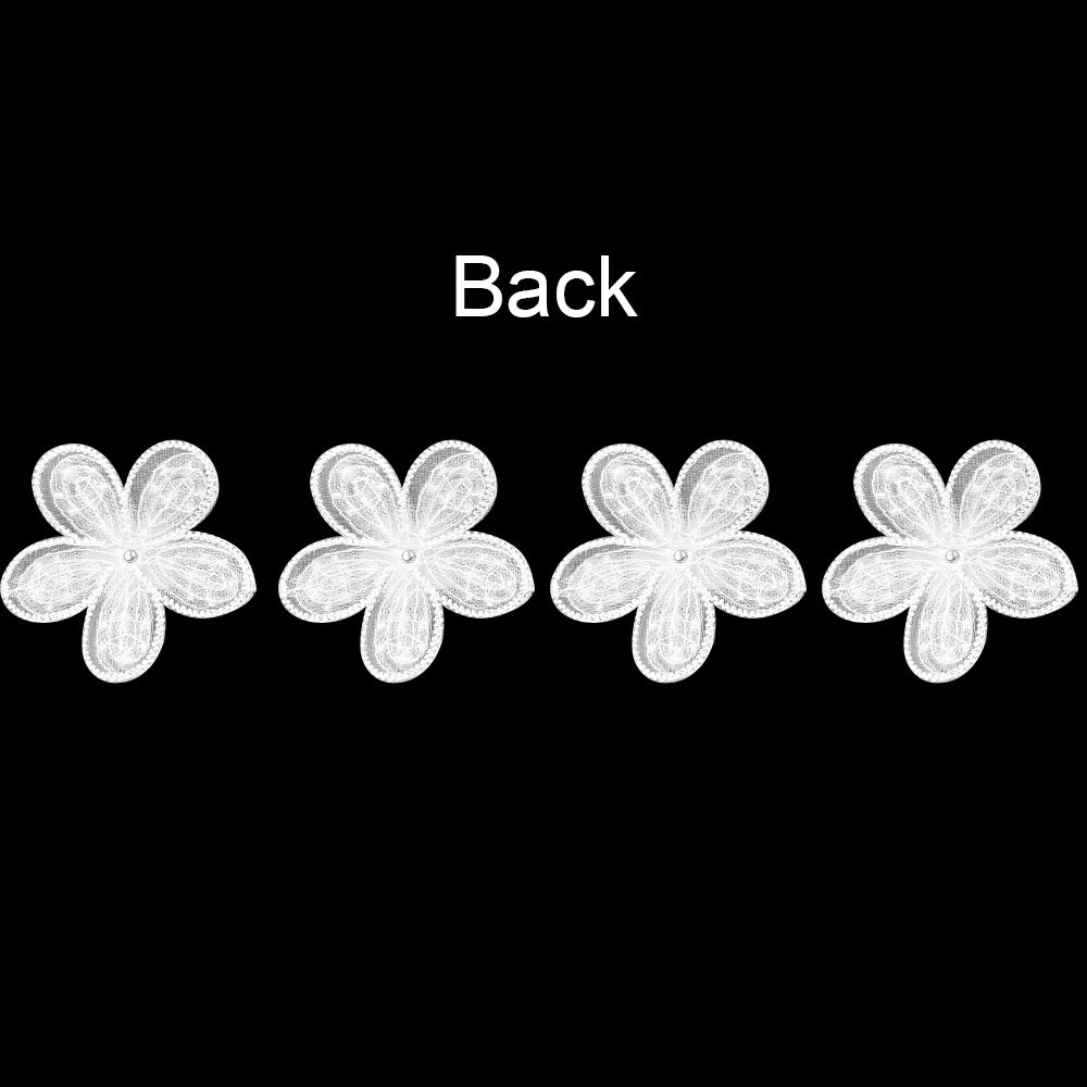 Decorative Dyeable Beaded Flower Lace Applique 5cm Bridal Embellishment