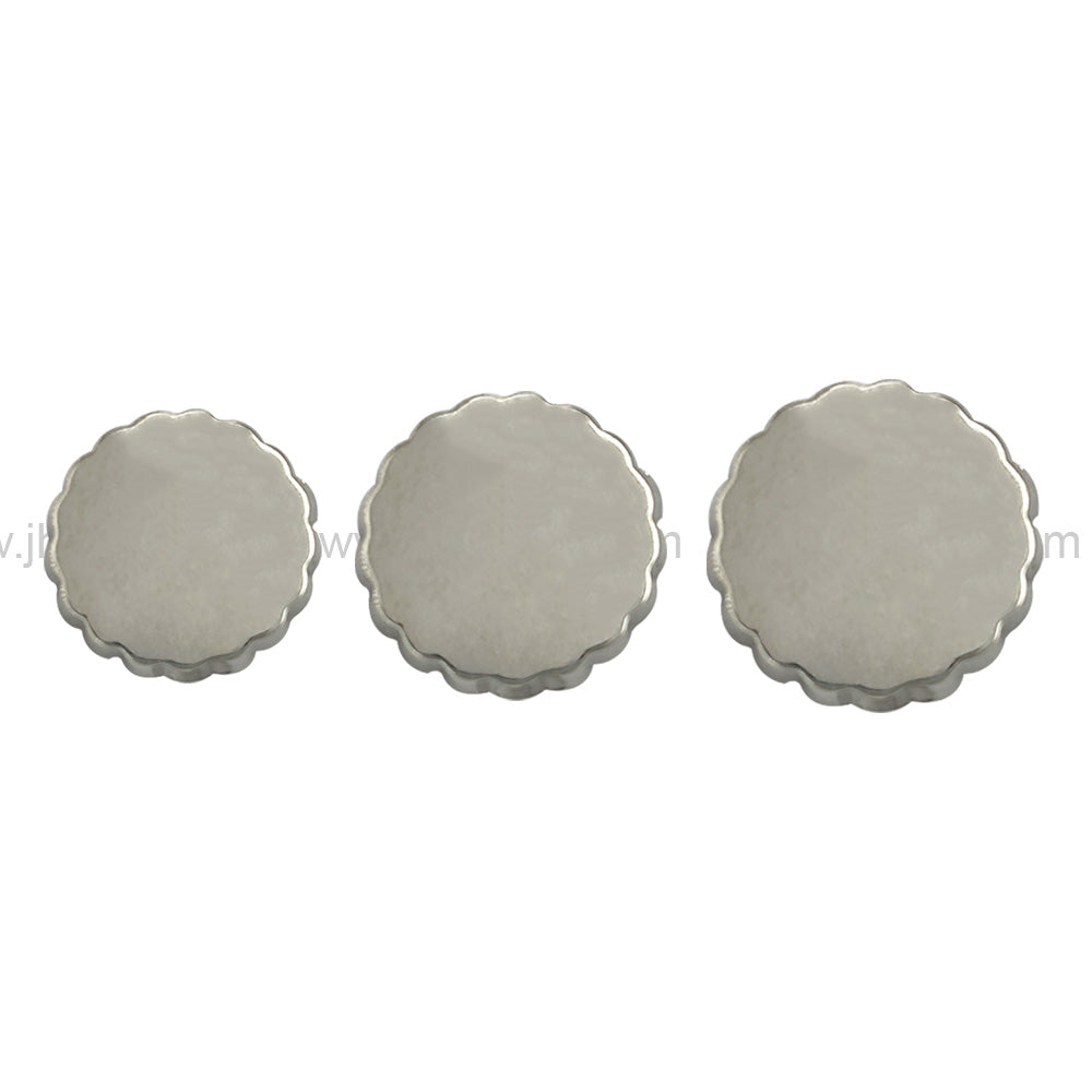 Shiny Silver Chrome Finish Fancy Shirt Metal Button