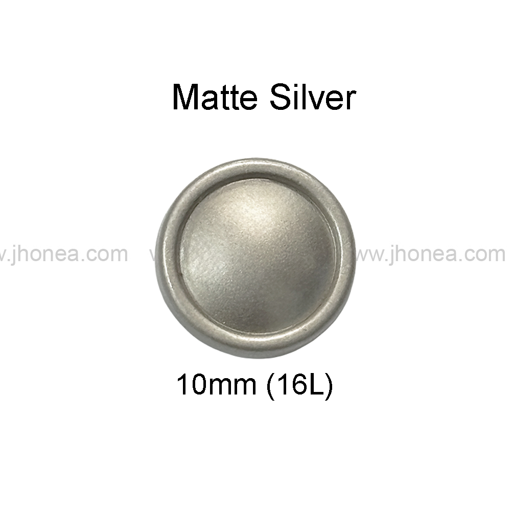Simple & Basic Matte Silver Round Shape Hollow Back Shank Metal Button