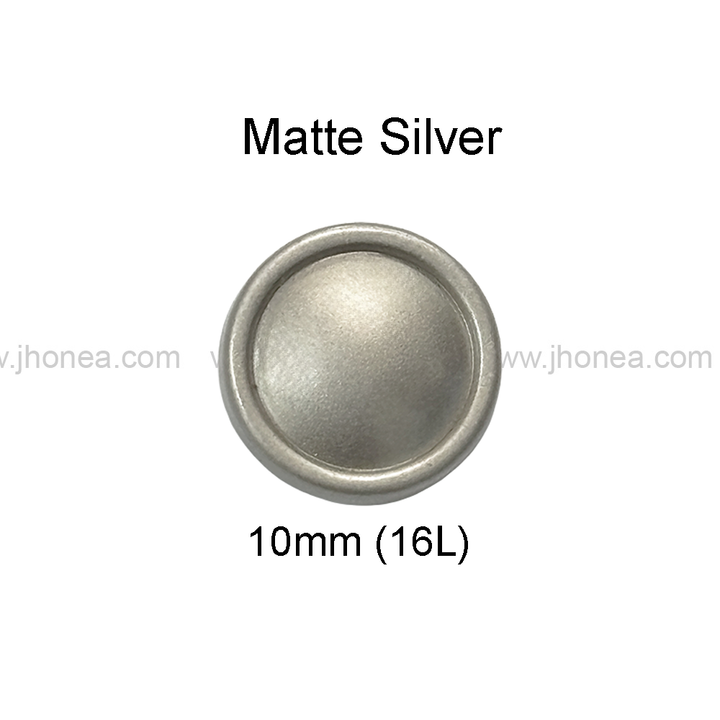Simple & Basic Matte Silver Round Shape Hollow Back Shank Metal Button